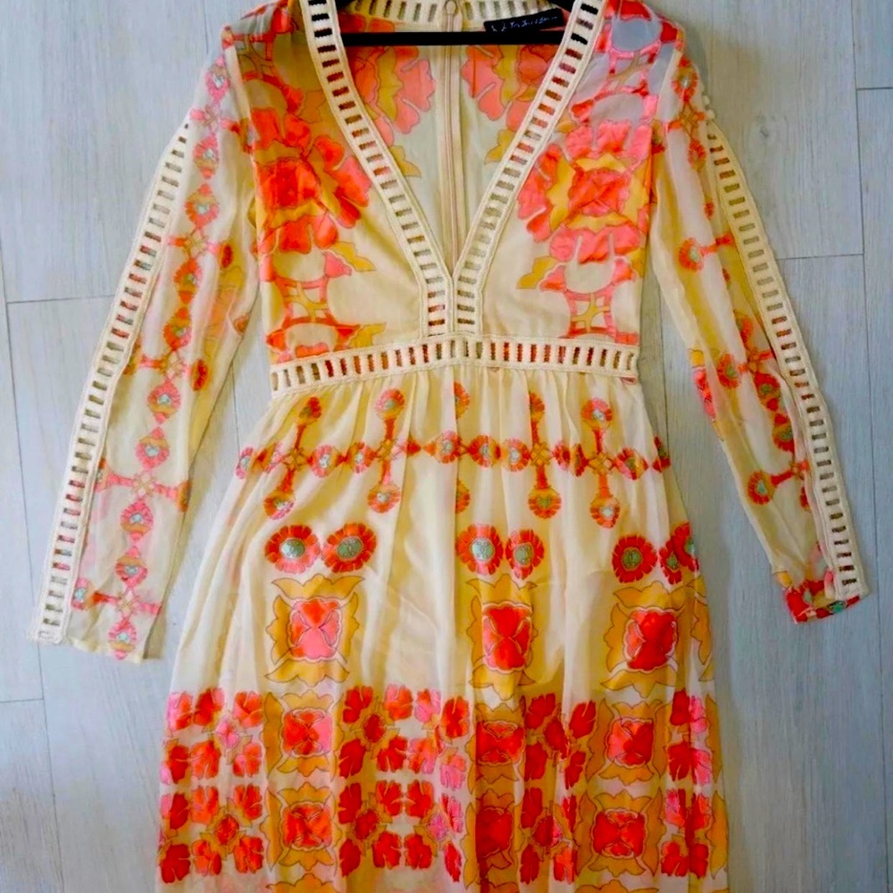 For Love & Lemons Barcelona Maxi Dress Creme - Picture 4 of 4